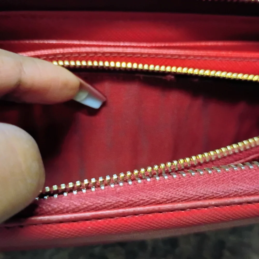 PRADA Saffiano Leather Red Zip Long Wallet! EUC – The Ultimate Power Wallet!
